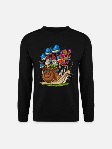 Champignons escargots gnomes - Sweat-shirt Unisexe - noir