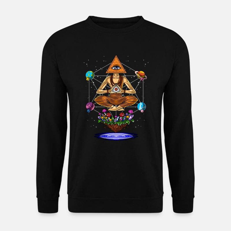 Champignons psychédéliques Illuminati Pyramid - Sweat-shirt Unisexe - noir