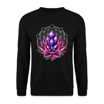 Zen Crystals Lotus - Sweat-shirt Unisexe - noir - Devant - Alina (178cm) & Michal (187cm)