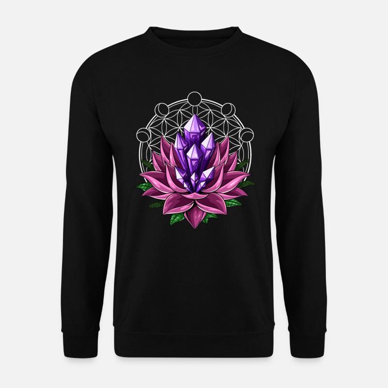 Zen-Kristalle Lotus - Unisex Pullover - Schwarz