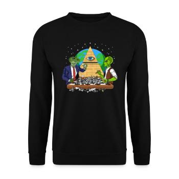 Illuminati Alien Conspiracy - Sweat-shirt Unisexe - noir - Devant - Alina (178cm) & Michal (187cm)
