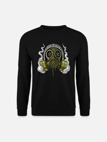 Weed Stoner Gas Mask - Unisex Sweatshirt - black