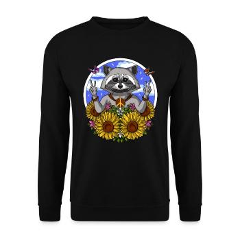 Hippie raton laveur - Sweat-shirt Unisexe - noir - Devant - Alina (178cm) & Michal (187cm)