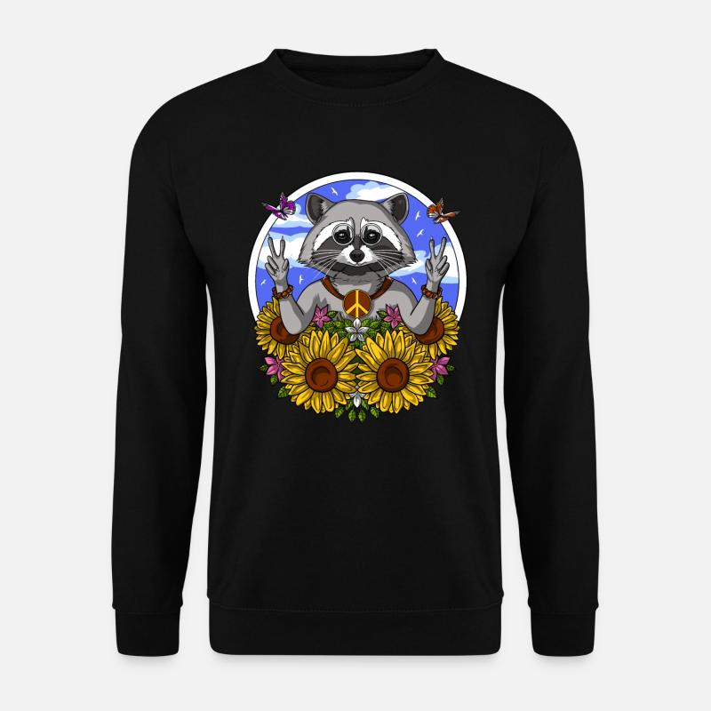 Hippie raton laveur - Sweat-shirt Unisexe - noir