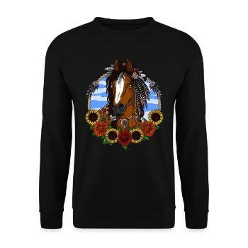 Horse Hippie - Unisex Sweatshirt - black - Front - Alina (178cm) & Michal (187cm)