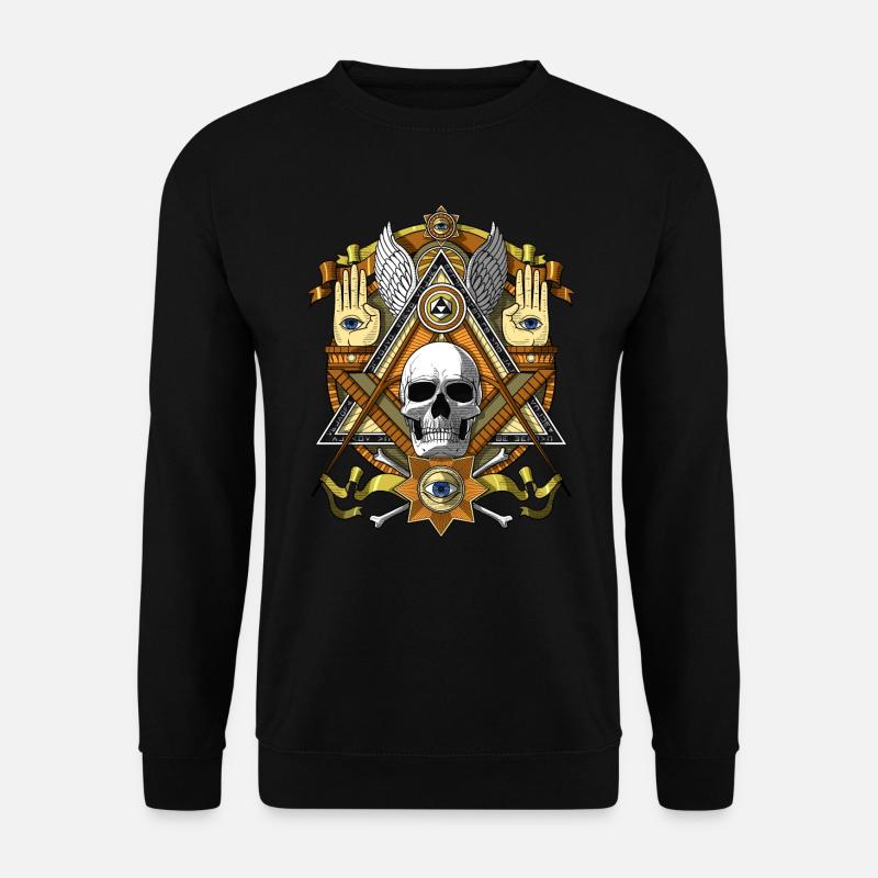 Masonic Illuminati Skull - Unisex Sweatshirt - black