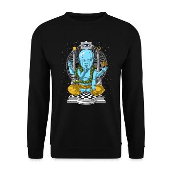 Shiva Psychedelic Meditation - Unisex Sweatshirt - black - Front - Alina (178cm) & Michal (187cm)