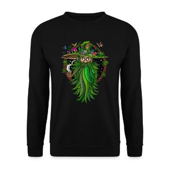 Unkraut Hippie Schamane - Unisex Pullover - Schwarz - Vorne - Alina (178cm) & Michal (187cm)