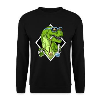 T Rex Dinosaur Weed - Sweat-shirt Unisexe - noir - Devant - Alina (178cm) & Michal (187cm)