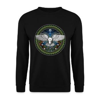 Ayahuasca Owl - Unisex Sweatshirt - black - Front - Alina (178cm) & Michal (187cm)