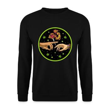 Passant joint de mauvaises herbes - Sweat-shirt Unisexe - noir - Devant - Alina (178cm) & Michal (187cm)