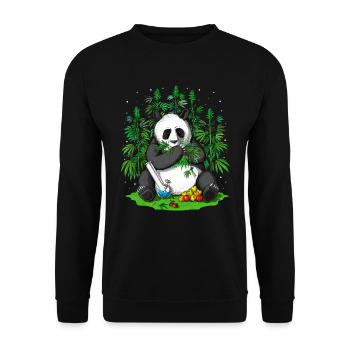 Panda Hippie Weed - Sweat-shirt Unisexe - noir - Devant - Alina (178cm) & Michal (187cm)
