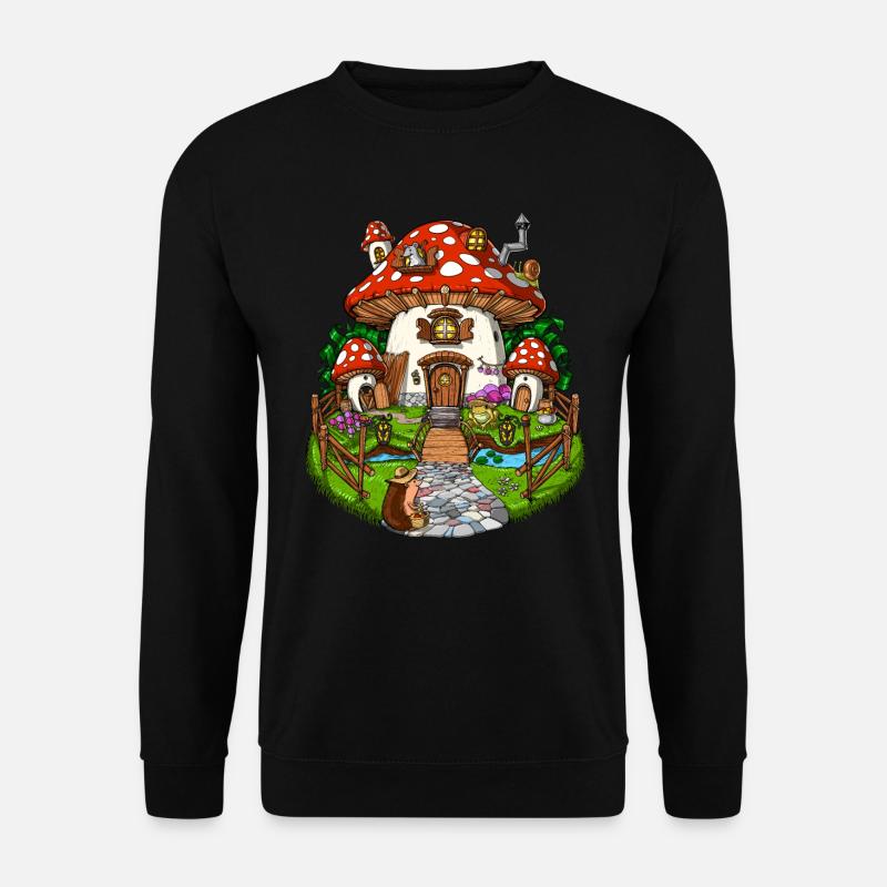 Magic Mushrooms Forest House - Unisex Sweatshirt - black