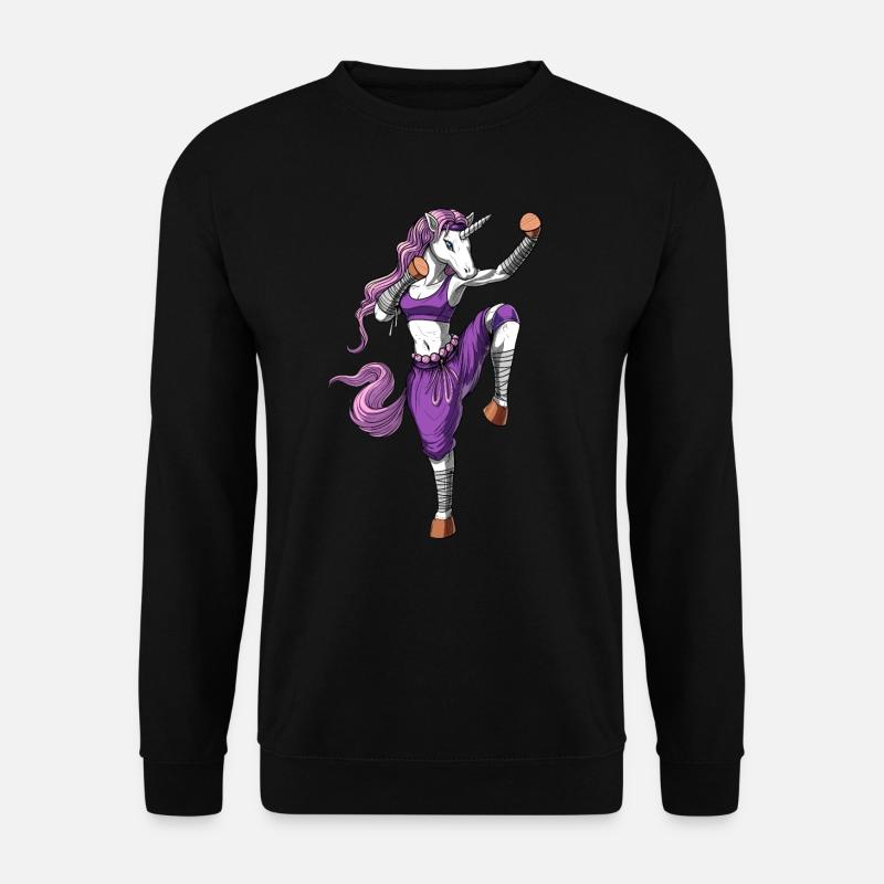 Einhorn Kickboxen Ninja - Unisex Pullover - Schwarz