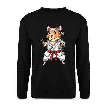 Hamster Karate - Unisex Sweatshirt - black - Front - Alina (178cm) & Michal (187cm)