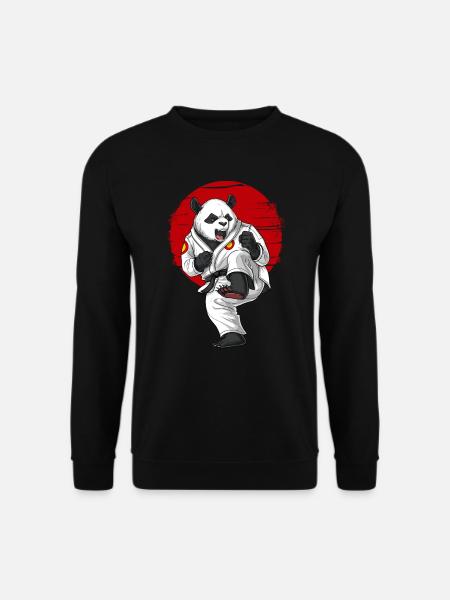 Panda Bären Karate - Unisex Pullover - Schwarz