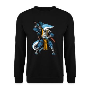 Hai Samurai Ninja - Unisex Pullover - Schwarz - Vorne - Alina (178cm) & Michal (187cm)