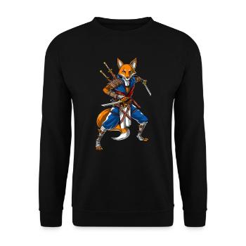 Fox Ninja Samurai - Sweat-shirt Unisexe - noir - Devant - Alina (178cm) & Michal (187cm)