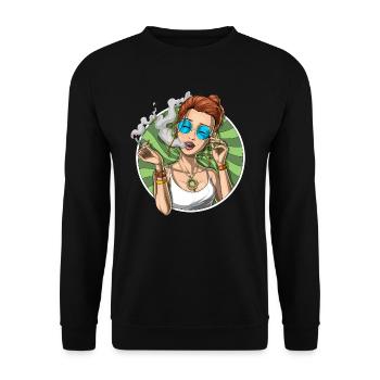 Weed Stoner fumer du cannabis - Sweat-shirt Unisexe - noir - Devant - Alina (178cm) & Michal (187cm)