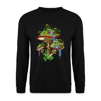 Île aux champignons magiques - Sweat-shirt Unisexe - noir - Devant - Alina (178cm) & Michal (187cm)