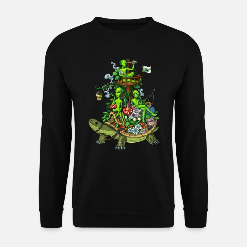 Psychedelic Aliens Trip - Unisex Pullover - Schwarz