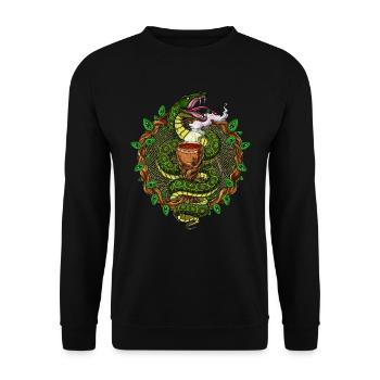 Ayahuasca Schlangenreise - Unisex Pullover - Schwarz - Vorne - Alina (178cm) & Michal (187cm)
