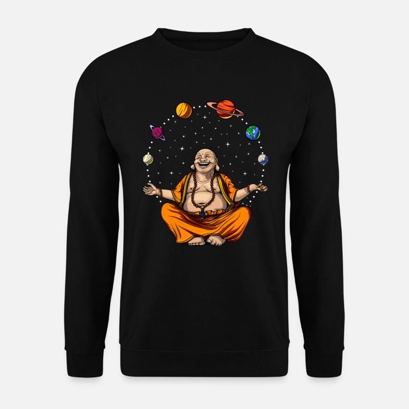 Buddha Juggling Space Planets - Unisex Sweatshirt - black