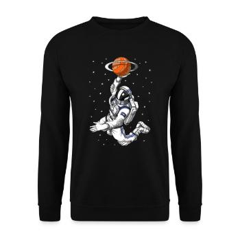 Astronaut Basketball Player - Unisex Sweatshirt - black - Front - Alina (178cm) & Michal (187cm)