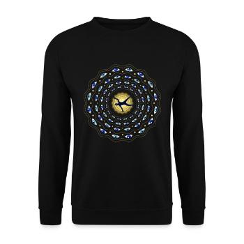 Psychedelische Reise - Unisex Pullover - Schwarz - Vorne - Alina (178cm) & Michal (187cm)