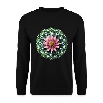 Psychedelic Peyote Cactus - Unisex Sweatshirt - black - Front - Alina (178cm) & Michal (187cm)