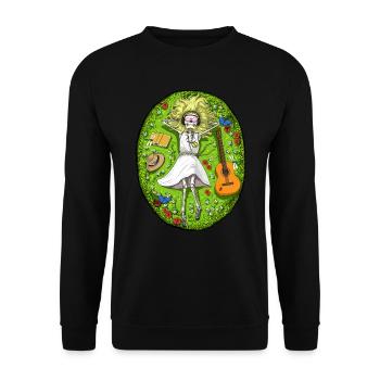 Skeleton Hippie - Unisex Sweatshirt - black - Front - Alina (178cm) & Michal (187cm)