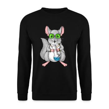 Chinchilla Rauchen Unkraut - Unisex Pullover - Schwarz - Vorne - Alina (178cm) & Michal (187cm)