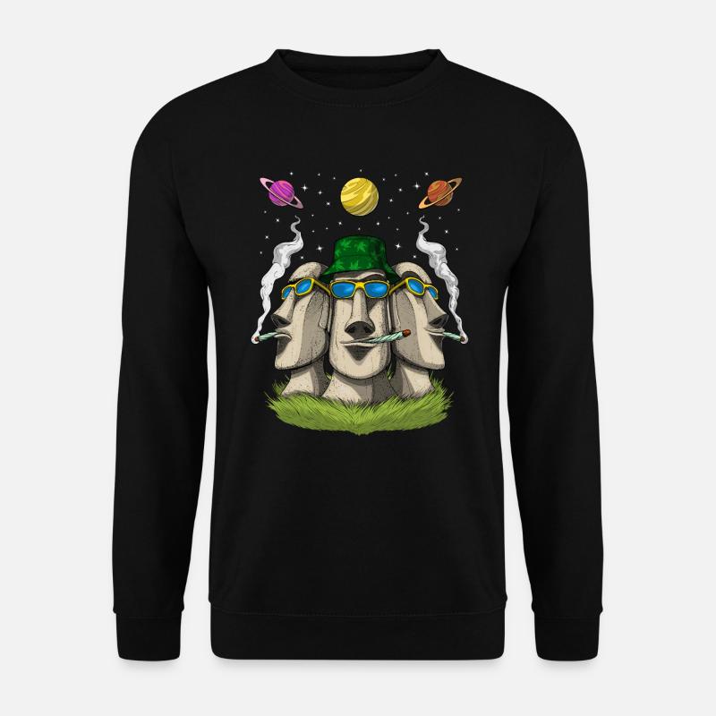 Hippie Osterinsel Statuen - Unisex Pullover - Schwarz