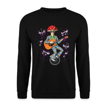 Disco Magic Mushroom - Unisex Pullover - Schwarz - Vorne - Alina (178cm) & Michal (187cm)