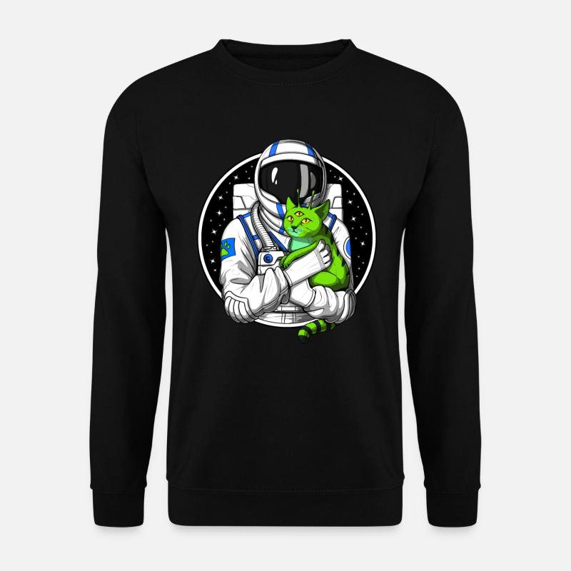Astronaut Alien Cat - Unisex Sweatshirt - black