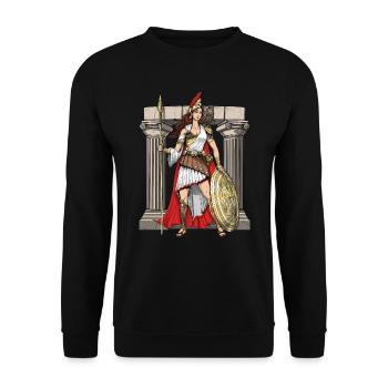 Athena Greek Goddess - Unisex Sweatshirt - black - Front - Alina (178cm) & Michal (187cm)