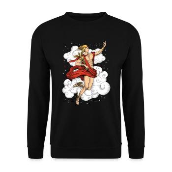Greek God Hermes - Unisex Sweatshirt - black - Front - Alina (178cm) & Michal (187cm)