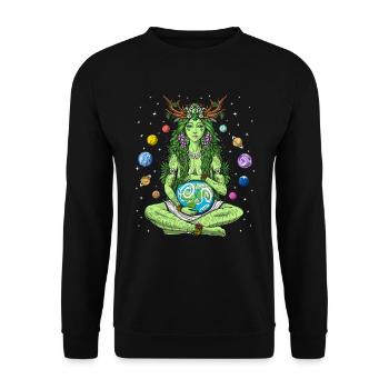 Goddess Gaia - Unisex Sweatshirt - black - Front - Alina (178cm) & Michal (187cm)
