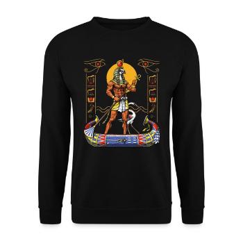 Ägyptischer Gott Ra - Unisex Pullover - Schwarz - Vorne - Alina (178cm) & Michal (187cm)