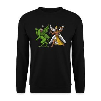 Tiamat And Marduk Sumerian Mythology - Unisex Sweatshirt - black - Front - Alina (178cm) & Michal (187cm)