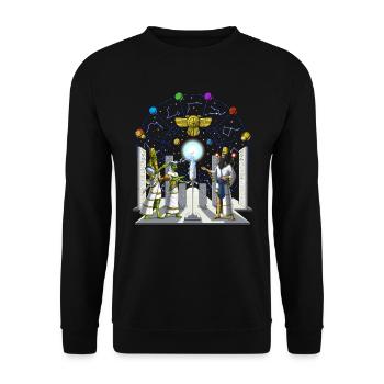 Anunnaki Aliens - Unisex Pullover - Schwarz - Vorne - Alina (178cm) & Michal (187cm)