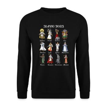 Pagan Slavic Gods - Unisex Sweatshirt - black - Front - Alina (178cm) & Michal (187cm)