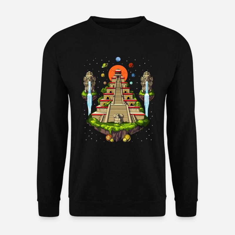 Azteken-Pyramideninsel - Unisex Pullover - Schwarz
