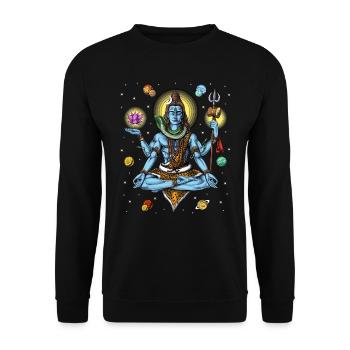 Shiva Psychedelic Meditation - Unisex Sweatshirt - black - Front - Alina (178cm) & Michal (187cm)