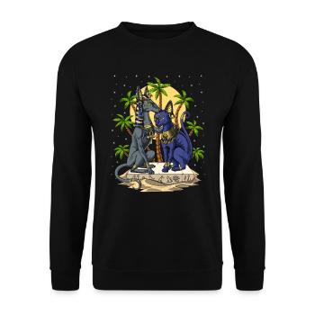 Dieux égyptiens Anubis Bastet - Sweat-shirt Unisexe - noir - Devant - Alina (178cm) & Michal (187cm)