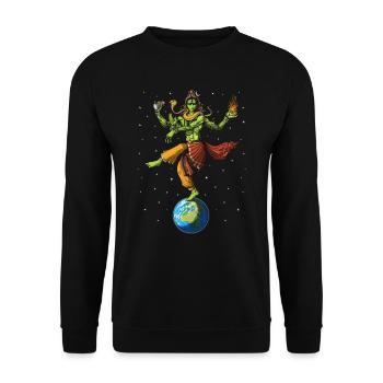 Außerirdischer Shiva Hindu Gott - Unisex Pullover - Schwarz - Vorne - Alina (178cm) & Michal (187cm)