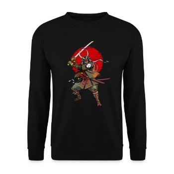 Guerrier Samouraï Démon Oni - Sweat-shirt Unisexe - noir - Devant - Alina (178cm) & Michal (187cm)