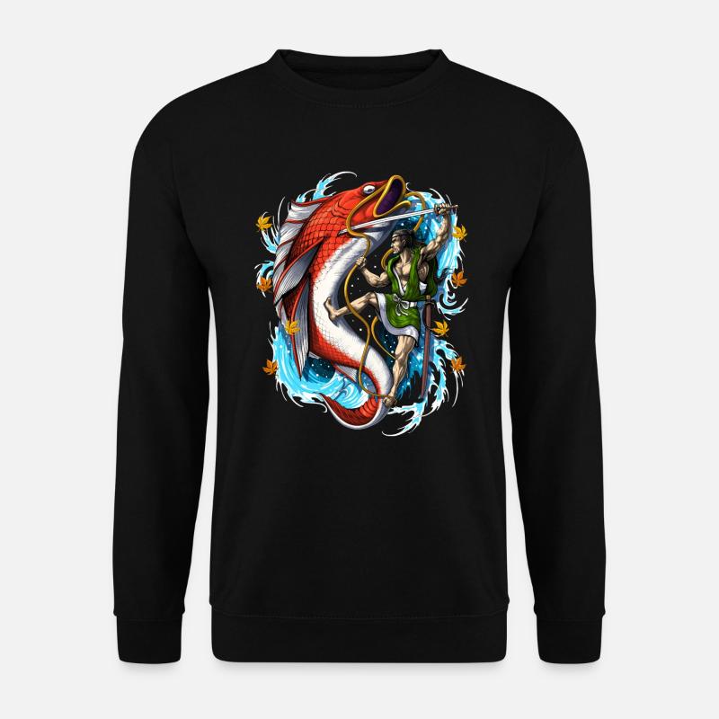 Japanischer Samurai Riesenkarpfen - Unisex Pullover - Schwarz