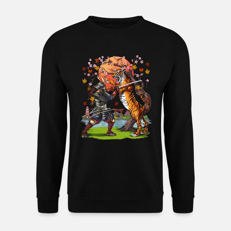 Japanese Samurai Tiger - Unisex Sweatshirt - black