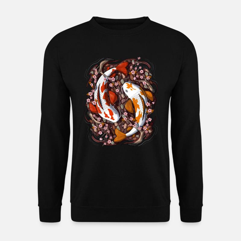 Koi Fisch Kirschblüte - Unisex Pullover - Schwarz